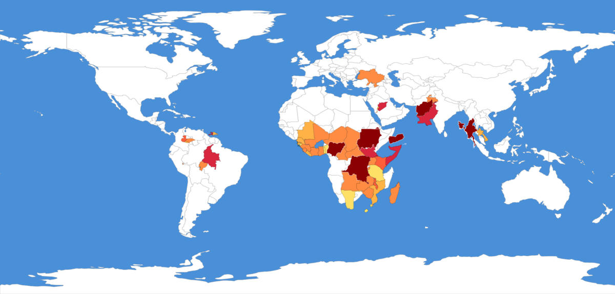 World Hunger Map — 733 million people in food crisis